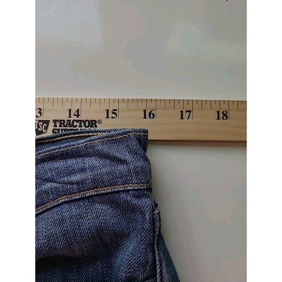 David Kahn Jeans Womens M/L Wide Leg Crops Capris Blue Distressed Med Wash - Picture 11 of 16